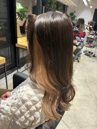 セミロング カラー ✨髪質改善ストレート ×ミニボブ✨萩原　翼のヘアスタイル