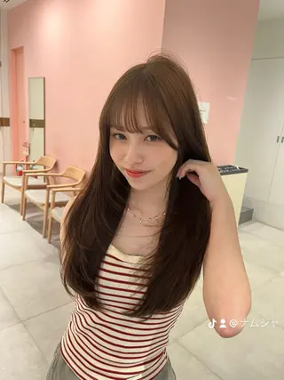 ロング 透明感カラー/似合わ せ前髪/柴田礼空のヘアスタイル