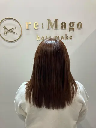 セミロング カラー ヘアアレンジ キッズ 関内　髪質改善　特化 re:Magoのヘアスタイル