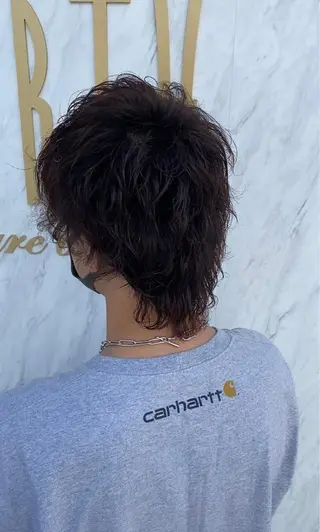 パーマ メンズ 磯田 冬弥のヘアスタイル