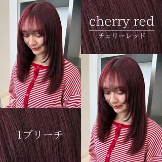 セミロング カラー 🍒暖色✖️レイヤー ／Haruna🍒のヘアスタイル
