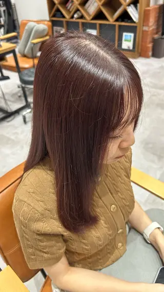 カラー mikoto暖色🍑 抜け感カラー🪡✨のヘアスタイル
