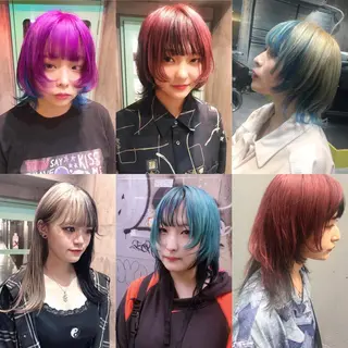 ミディアム カラー ホワイト&レイヤーカ ットエクステ長畠俊輔のヘアスタイル