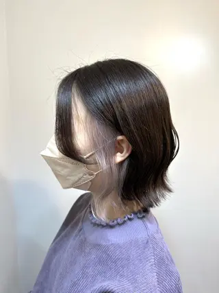 ミディアム カラー ブリーチ毛対応酸性 ストレート🌈サキのヘアスタイル