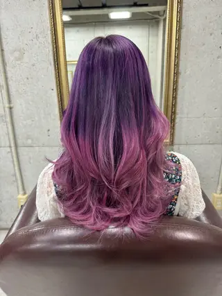 ミディアム カラー 福岡 拓実のヘアスタイル