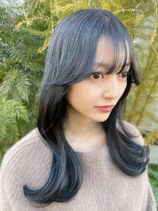 セミロング カラー 顔周りカット× 髪質改善【リョウ】のヘアスタイル