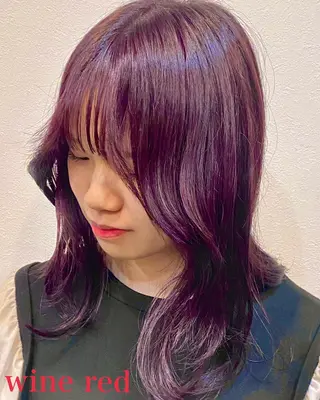 セミロング カラー 田崎 暁大のヘアスタイル