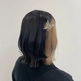 カラー ブリーチ・縮毛矯正 ハイトーン・三島佳音のヘアスタイル