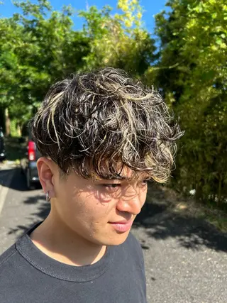 ショート カラー パーマ ヘアアレンジ メンズ 似合わせメンズカット /ニュアンスパーマのヘアスタイル