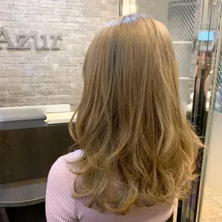 セミロング カラー HairDesign Azurのヘアスタイル