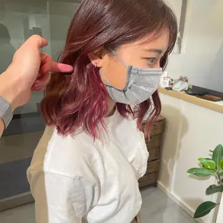 ミディアム カラー 髪質改善 Noe心斎橋店のヘアスタイル