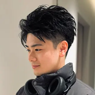 ショート パーマ メンズ スパイキーショート 大人パーマ 丸山のヘアスタイル