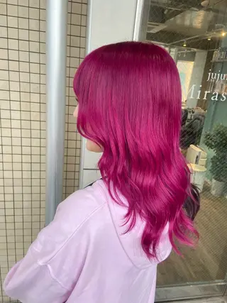 ミディアム カラー 🧸プルエクステ❤︎ ネイルKAO🧸のヘアスタイル