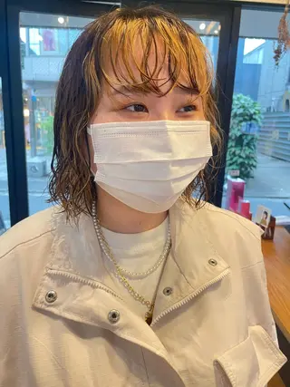 ミディアム カラー ヘアアレンジ satsuki 暖色・ブラウンカラーのヘアスタイル