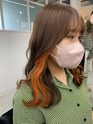 セミロング カラー FRAME+spa&hair roomなんば駅前店所属・🌸MAYU🌸 ハイトーン➕レイヤーのヘアスタイル