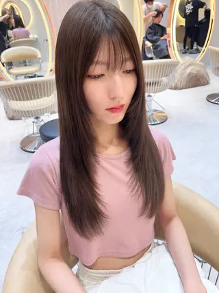 ロング カラー 透明感カラー🤎 中川智帆のヘアスタイル