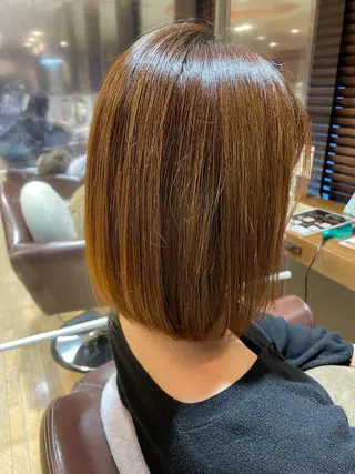 ミディアム 栞南🌼/艶カラー/ 髪質改善/ナチュラルのヘアスタイル