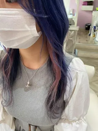 セミロング カラー ヘアアレンジ ナカシマ  アユミのヘアスタイル