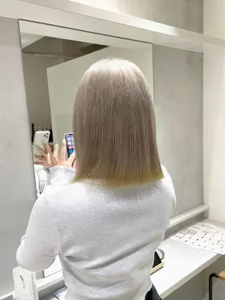 ミディアム カラー fuka/梅田/ ミルクティーベージュのヘアスタイル