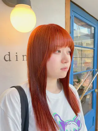 ロング カラー 坂本 かのんのヘアスタイル