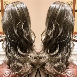 ロング カラー シールエクステ⭐️ オオミタクヤのヘアスタイル