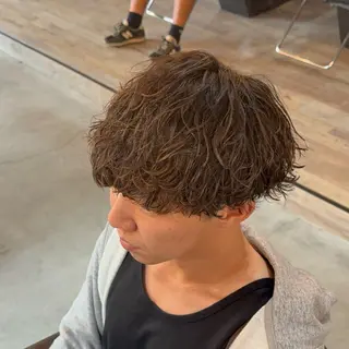 ショート パーマ センターパート職人 店長/TSUBASAのヘアスタイル