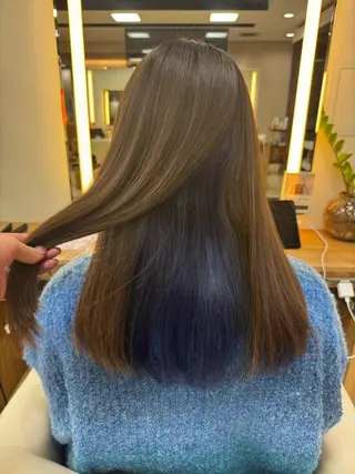 ロング ダブルカラーベージュ カラー/tuburaのヘアスタイル