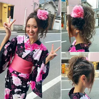 セミロング ヘアアレンジ KANA カナのマツエク・マツパデザイン