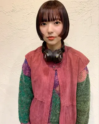 ショート カラー パーマ 庄司 朱里のヘアスタイル