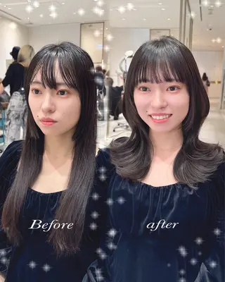 ミディアム カラー 韓国ヘア/レイヤー/ 顔まわり/りょーとのヘアスタイル
