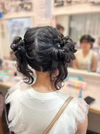 セミロング ヘアアレンジ ヘアセットサロン ボイボイのヘアスタイル