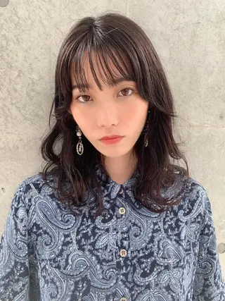 セミロング カラー パーマ ヘアアレンジ マツエク・マツパ 💎耳ツボジュエリー ×銀座美容室💎のヘアスタイル