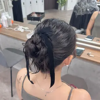 セミロング ヘアアレンジ JUNSHIN🦋 ヘアセット／カラーのヘアスタイル