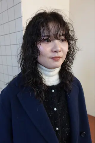 ミディアム カラー パーマ ボブパーマ/パーマ ウルフパーマのヘアスタイル