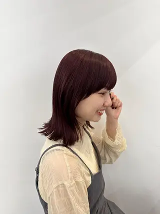 ミディアム カラー 顔まわりカット/艶髪 カラー✨けいとのヘアスタイル