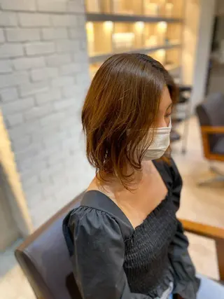 ミディアム パーマ ヨシダ フミノリのヘアスタイル