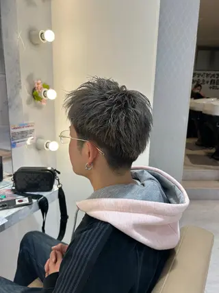 カラー パーマ メンズ ヘアーメイクウィル野田阪神店所属・Yuu/髪質改善 デザインカラーのヘアスタイル