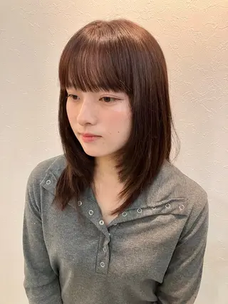 ミディアム カラー well高崎上大類店所属・well高崎上大類町 /湯浅泳作のヘアスタイル