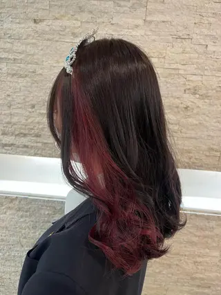 セミロング カラー 韓国/インナーカラー 🍑YUI🍑のヘアスタイル