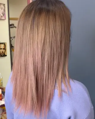 セミロング カラー yosuke 梅田/バレイヤージュのヘアスタイル