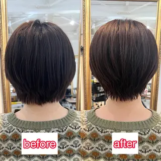 ショート 目を惹く艶髪/髪質 改善カラー🤎ぐっちのヘアスタイル