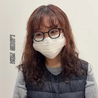 ミディアム パーマ 艶髪カラー💙ྀི/ アイ兼任👀/ミナルのヘアスタイル