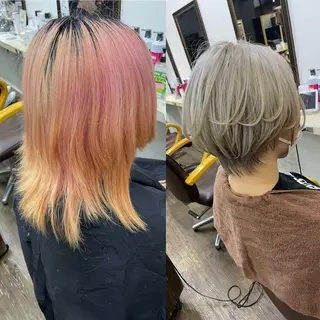 ショート カラー ヒカ/外国人風 デザインカラーのヘアスタイル