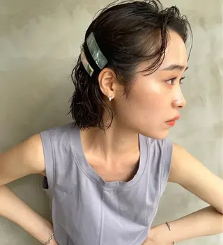 ミディアム パーマ 山田 裕介のヘアスタイル