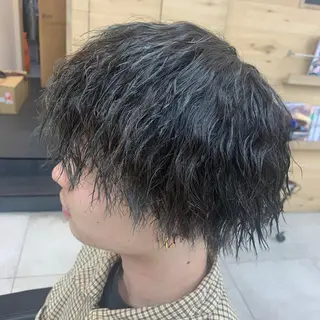 ショート カラー メンズ ブリーチパーマ🌍 正木天のヘアスタイル