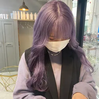 ロング カラー パーマ ヘアアレンジ ネイル マツエク・マツパ M所属・ハイトーン/透け感 カラー🎀真香のヘアスタイル