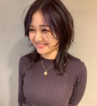 ロング カラー パーマ ヘアアレンジ メンズ キッズ ネイル マツエク・マツパ SALOWIN梅田茶屋町店所属・ウルフレイヤーカット /チヒロのヘアスタイル