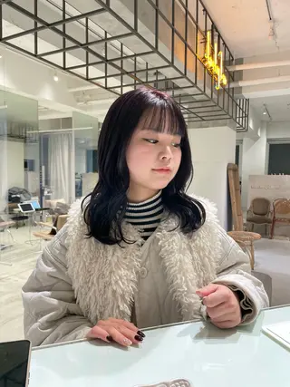 セミロング カラー loely 💞miyuのヘアスタイル