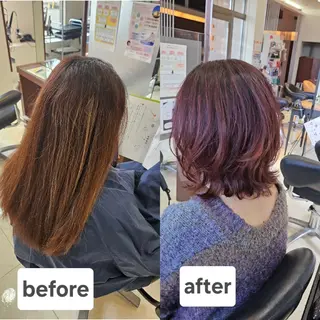 セミロング 林慶吾/ショートボブ /デザインカラーのヘアスタイル