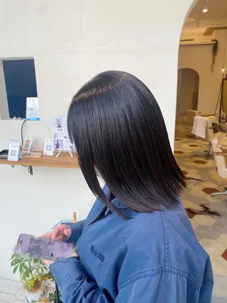 ミディアム カラー 艶髪/艶カラー/縮毛 /   タキダのヘアスタイル